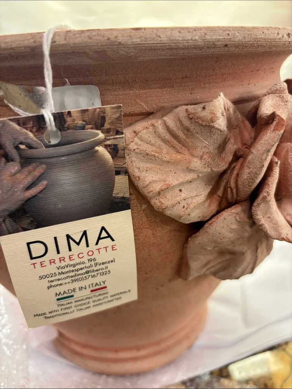 DIMA Terrecotte Rose Motif Terracotta Planter